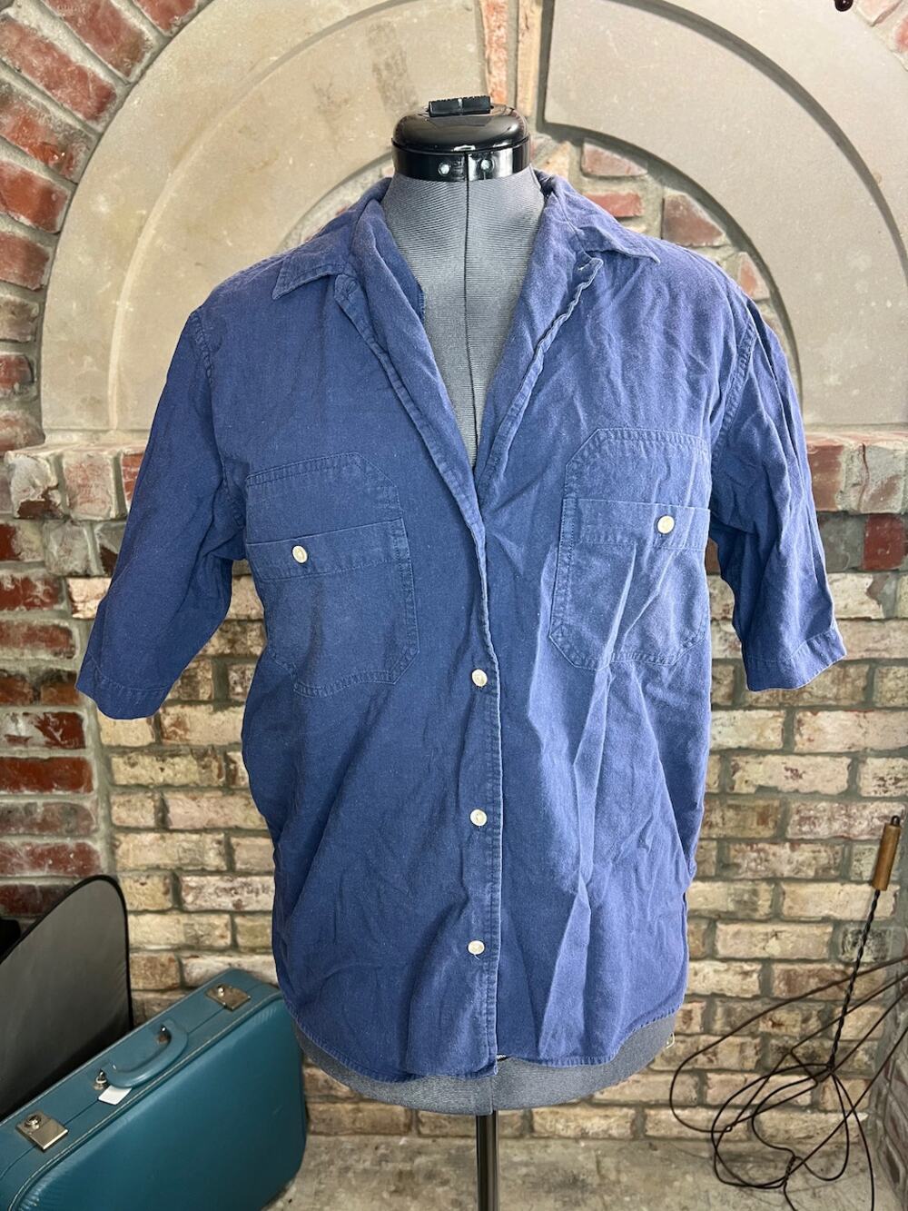 Woolrich shirt button up navy blue